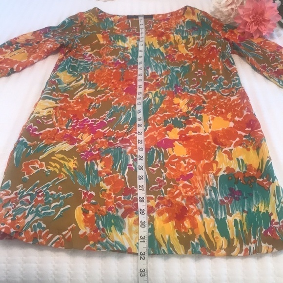 ZARA Floral Watercolor Shift Dress Size Medium Womens - Picture 9 of 11